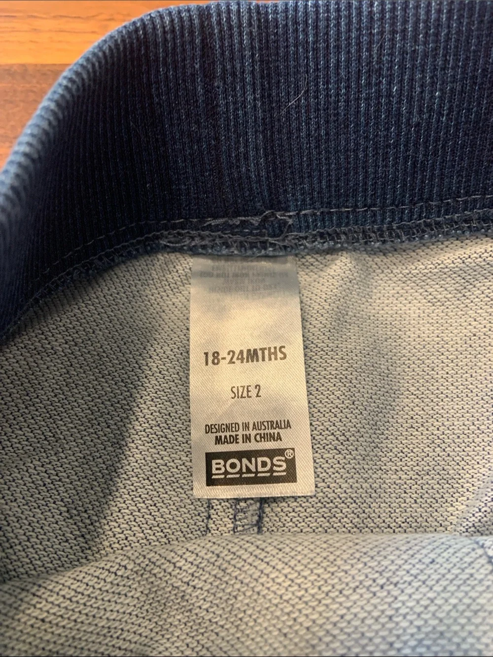 Bonds Kids Denim Terry Trackie 18-24M - Like New